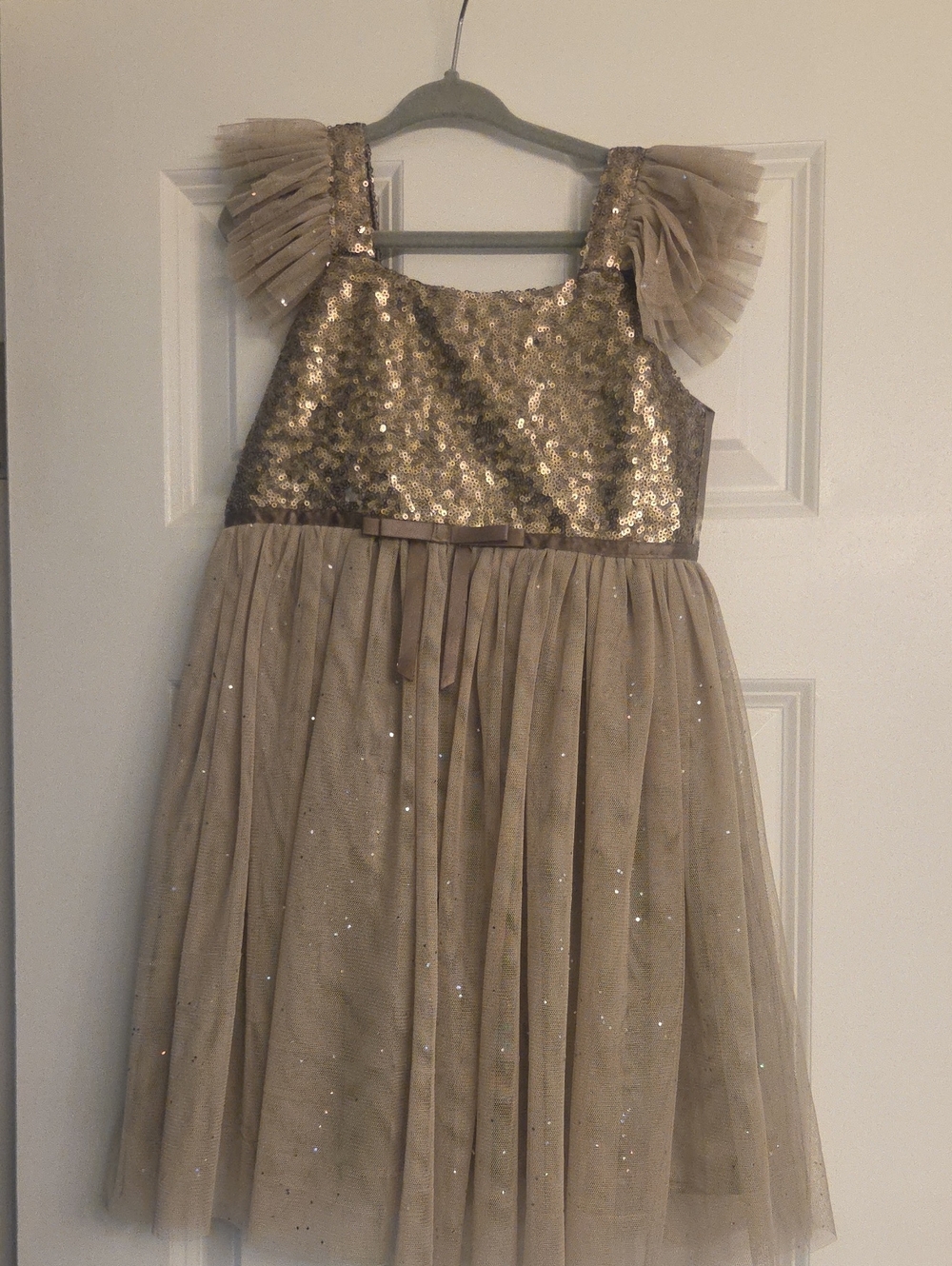 Gold Sequin & Tulle Girls' Party Dress